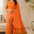 Vibrant Orange Handloom Cotton Saree DC3615