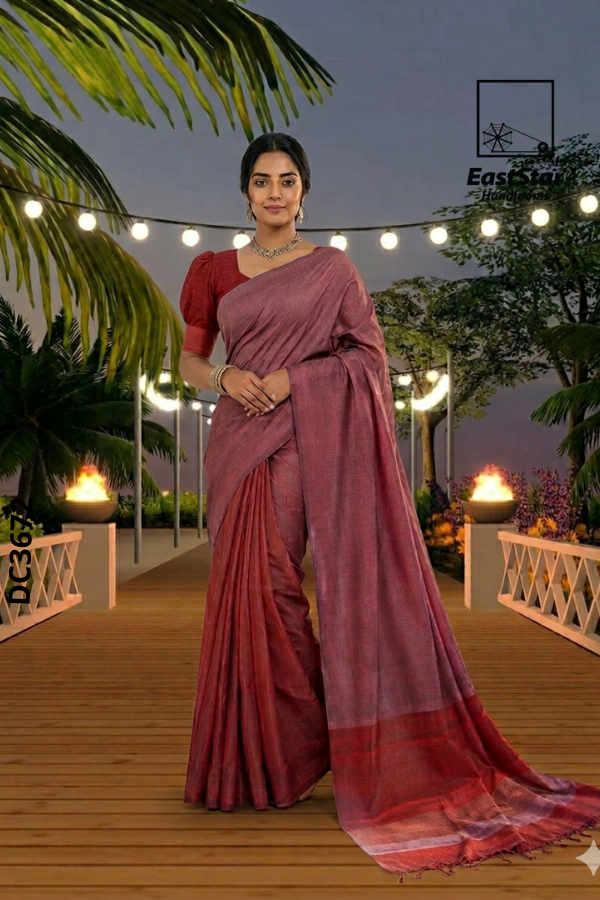 Dual-Toned Handloom Cotton Saree DC3672 Dual-Toned Handloom Cotton Saree DC3672
