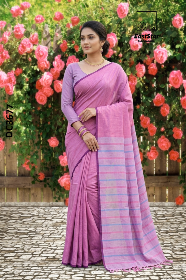 Pastel Pink Handloom Cotton Saree DC3677 Pastel Pink Handloom Cotton Saree DC3677