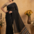 Black Handloom Cotton Saree DC3689