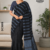 Black Handloom Cotton Saree DC3695