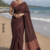 Chocolate Brown Handloom Cotton Saree DC3715