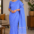 Periwinkle Blue Handloom Cotton Saree DC3740