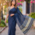 Navy Blue  Handloom Cotton Saree DC3752