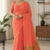 Peach-Orange  Handloom cotton Saree DC3665