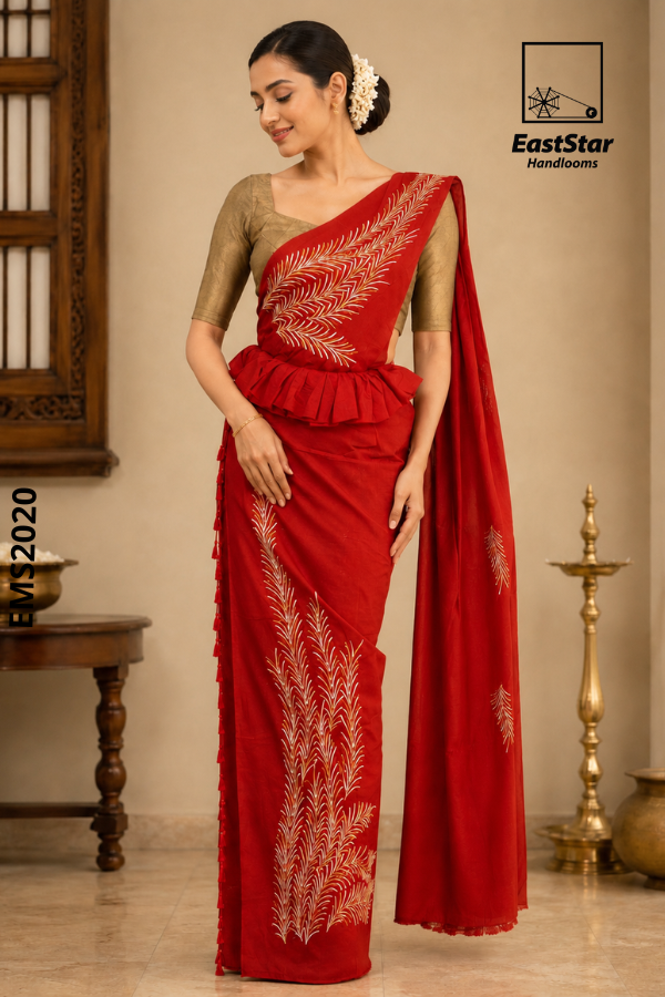 Red Embroidery Rayon Saree EMS2020 Red Embroidery Rayon Saree EMS2020