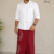 Marron SAPTA Handloom  Embroidery Cotton Sarong EMSA2018