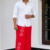 Red SAPTA Handloom  Embroidery Cotton Sarong EMSA2019