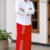 Red SAPTA Handloom  Embroidery Cotton Sarong EMSA2020