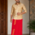 Red SAPTA Handloom  Embroidery Cotton Sarong EMSA2022