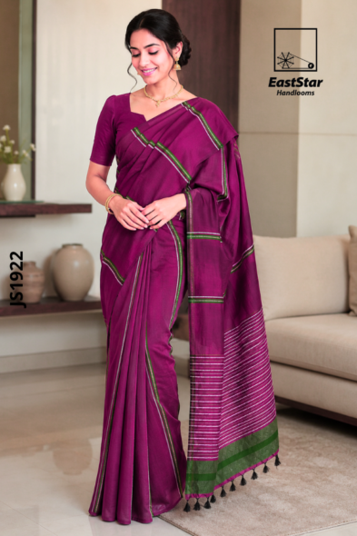 Magenta Handloom Cotton Saree BC1922