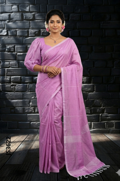 Pink Handloom Silk Saree JS3622