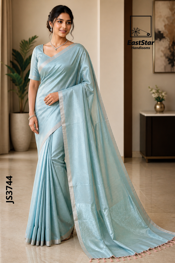 Pastel Mint Green Handloom Silk Saree JS3744