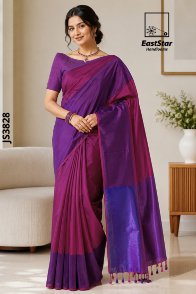 Multi colour  Handloom Silk Saree JS3828