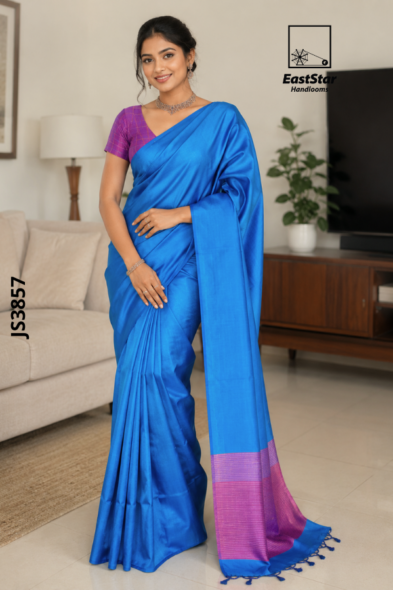 Royal Blue   Handloom Silk Saree JS3857