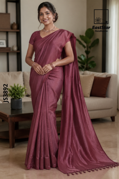 Dusty Rose  Handloom Silk Saree JS3892