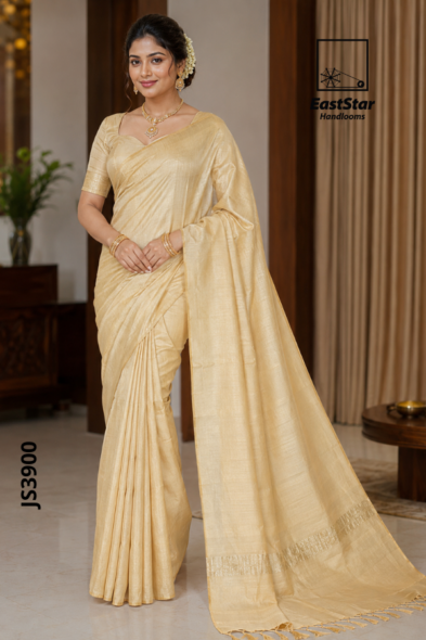 Golden Beige  Handloom Silk Saree JS3900