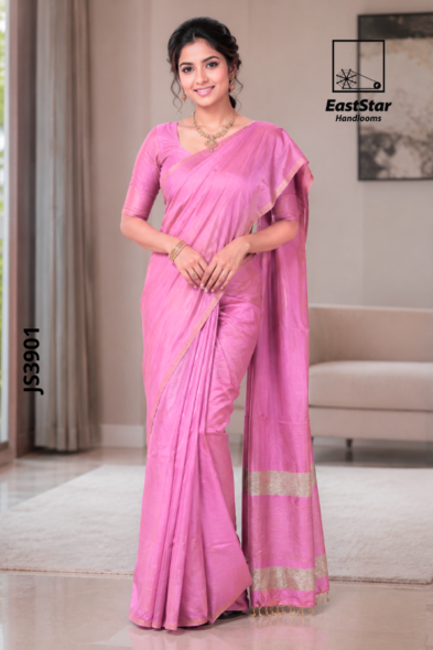 Pink Handloom Silk Saree JS3901