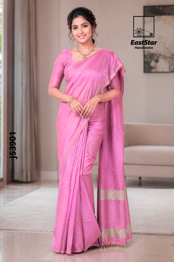 Pink Handloom Silk Saree JS3901 Pink Handloom Silk Saree JS3901