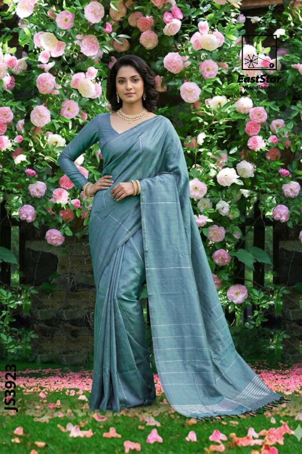 Teal Green Handloom Silk Saree JS3923 Teal Green Handloom Silk Saree JS3923