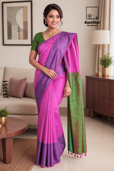 Two Tone Handloom Silk Saree JS33951
