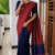 Red With Navy Blue Handloom Silk Saree JS3961