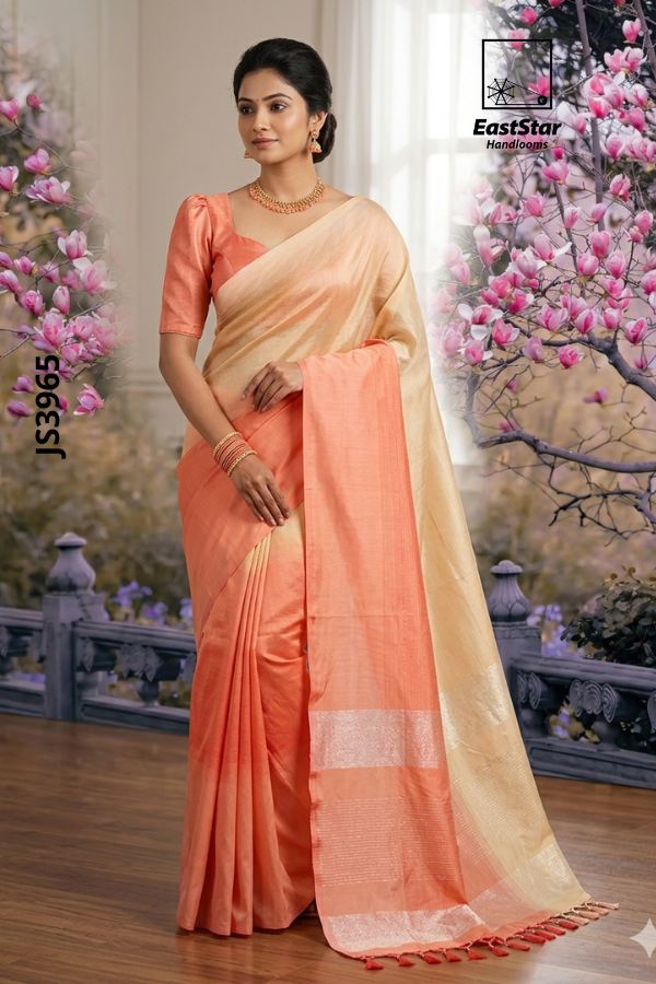 Two Tone Handloom Silk Saree JS3965 Two Tone Handloom Silk Saree JS3965