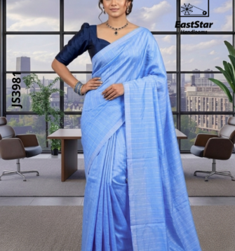 Sky Blue Handloom Silk Saree JS3981
