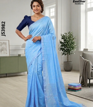 Light Blue Handloom Silk Saree JS3982 Light Blue Handloom Silk Saree JS3982