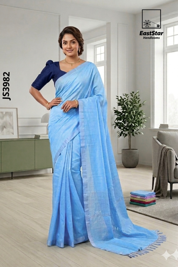 Light Blue Handloom Silk Saree JS3982 Light Blue Handloom Silk Saree JS3982