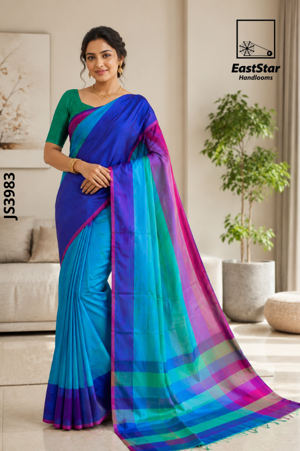 Multi Colour Handloom Silk Saree JS3983 Multi Colour Handloom Silk Saree JS3983