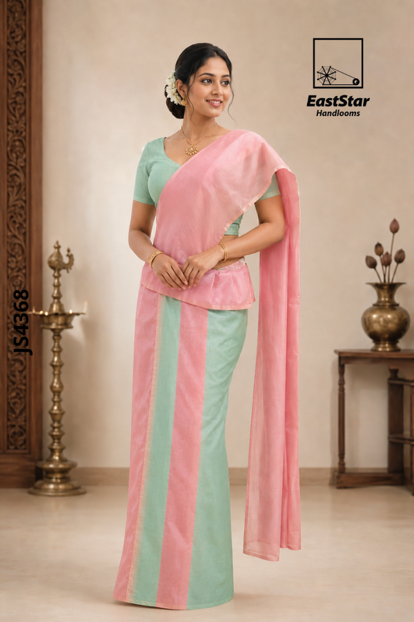Pastel Pink Handloom Silk Saree JS4368