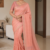Peach pink  Handloom Silk Saree JS4370