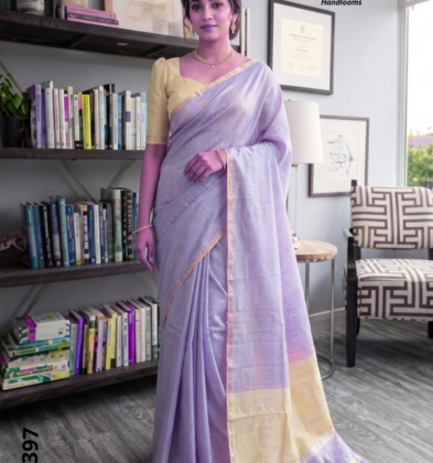 Lavender Handloom Silk Saree JS4397