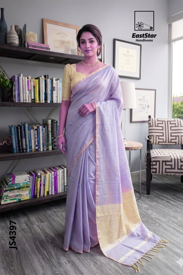 Lavender Handloom Silk Saree JS4397 Lavender Handloom Silk Saree JS4397
