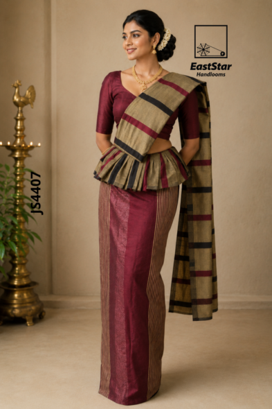 Beige  Handloom Silk Saree JS4407