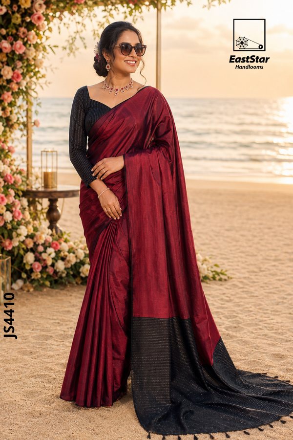 Marron Handloom Silk Saree JS4410 Marron Handloom Silk Saree JS4410