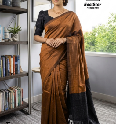 Copper-Brown Handloom Silk Saree JS4411 Copper-Brown Handloom Silk Saree JS4411