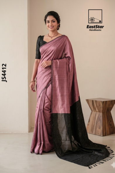 Dusty Rose Handloom Silk Saree JS4412
