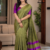 Olive Green Handloom Silk Saree JS4415