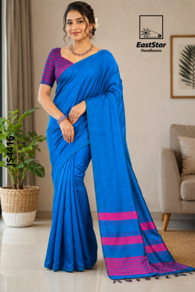 Royal Blue Handloom Silk Saree JS4416