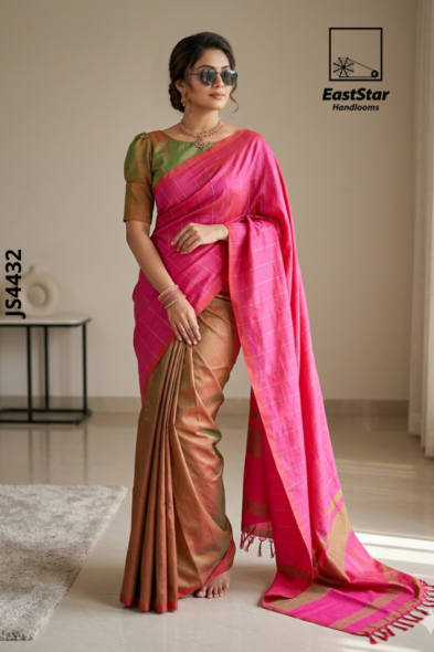 Magenta  Handloom Silk Saree JS4432