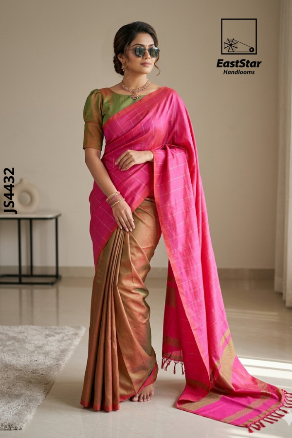 Magenta Handloom Silk Saree JS4432 Magenta Handloom Silk Saree JS4432