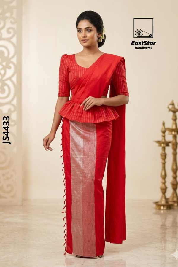 Red Handloom Silk Saree JS4433 Red Handloom Silk Saree JS4433