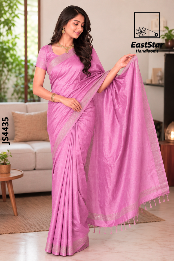 Pastel Pink Handloom Silk Saree JS4435 Pastel Pink Handloom Silk Saree JS4435