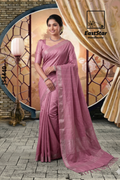 Pink Handloom Silk Saree JS4440