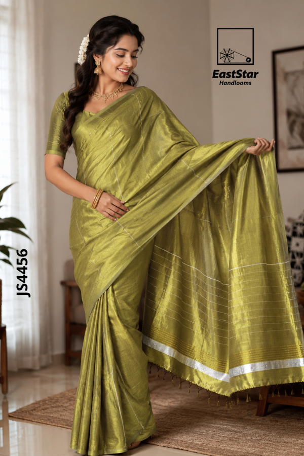 Olive Green  Handloom Silk Saree JS4456