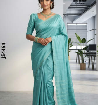 Sea-Green Handloom Silk Saree JS4464