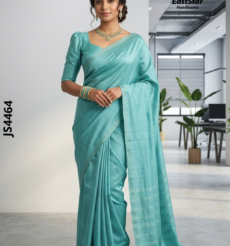 Sea-Green Handloom Silk Saree JS4464