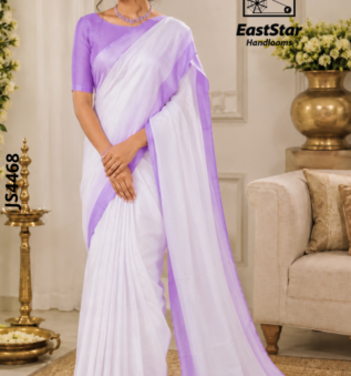 White Handloom Silk Saree JS4468